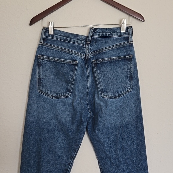 Agolde Blue Criss Cross Straight Leg Jeans Size 26 - Picture 8 of 11